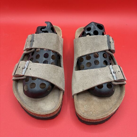Birkenstock Arizona Taupe Suede Soft Footbed Sandals, Size EUR 40, US L9/M7 - Picture 2 of 6